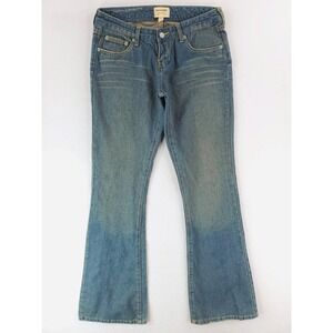 Vintage Abercrombie Fitch Jean Womens 2 Blue Flared Boot Low Rise Y2K Dirty Wash